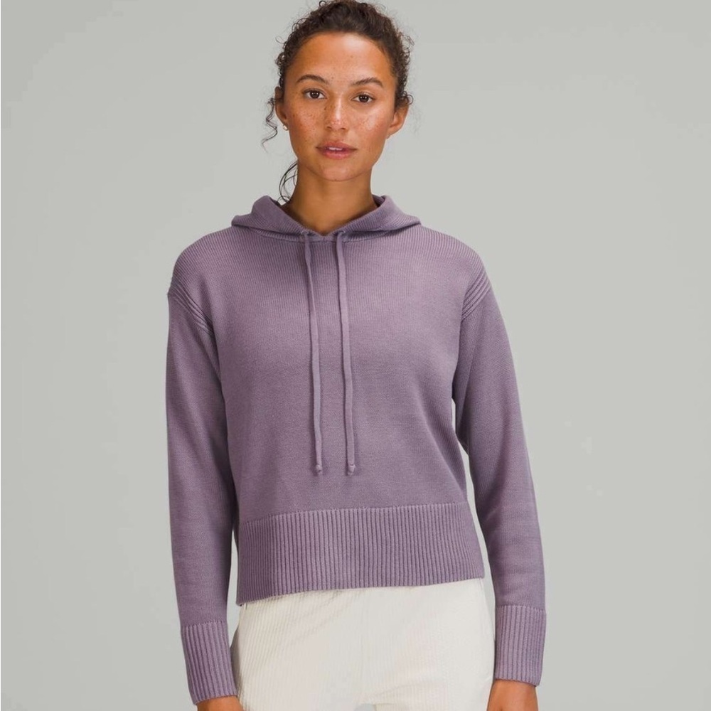 Lululemon double knit lavender pullover sweater hooded size XS